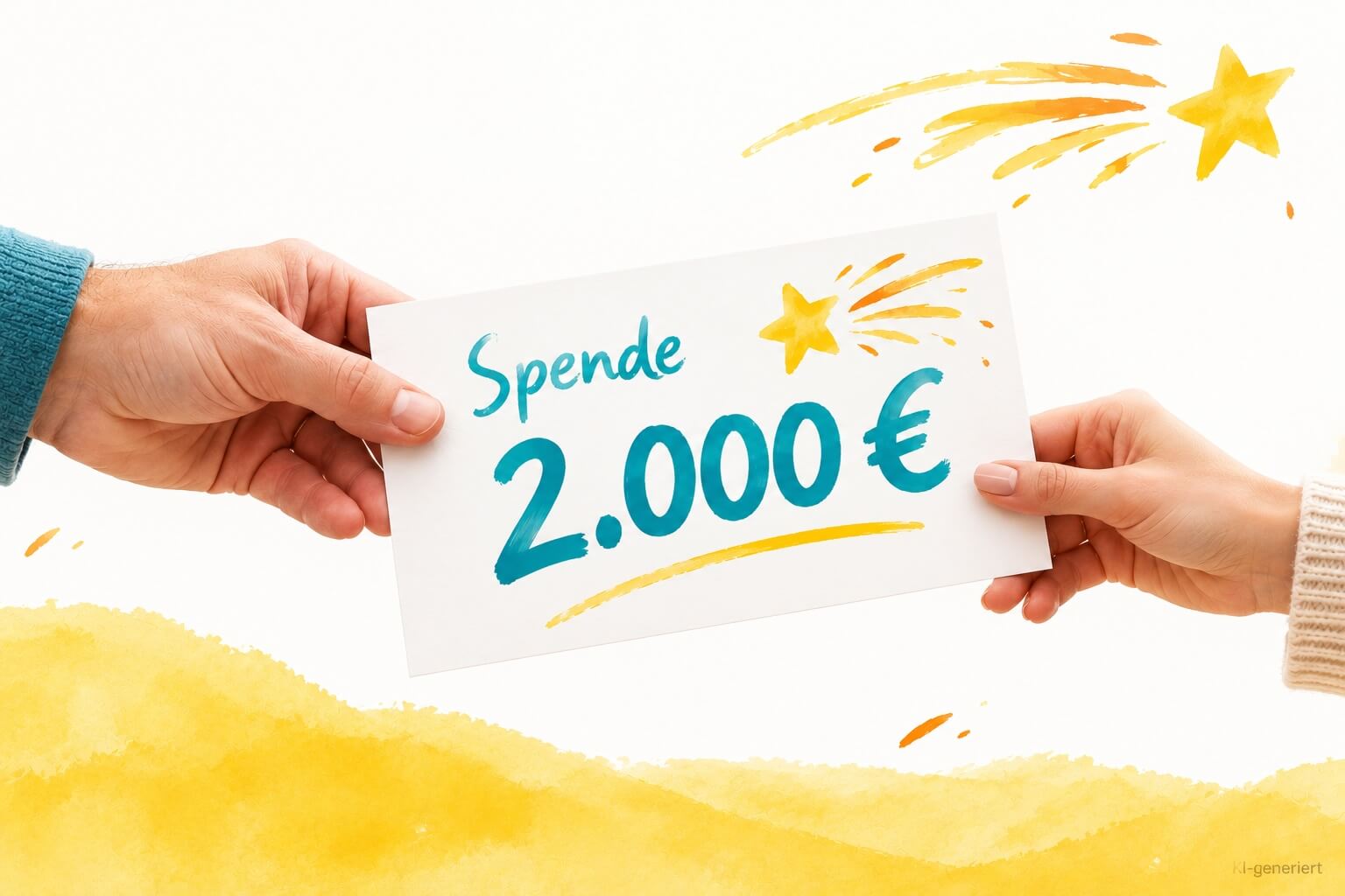 Spendenkarte mit Sternenglanz